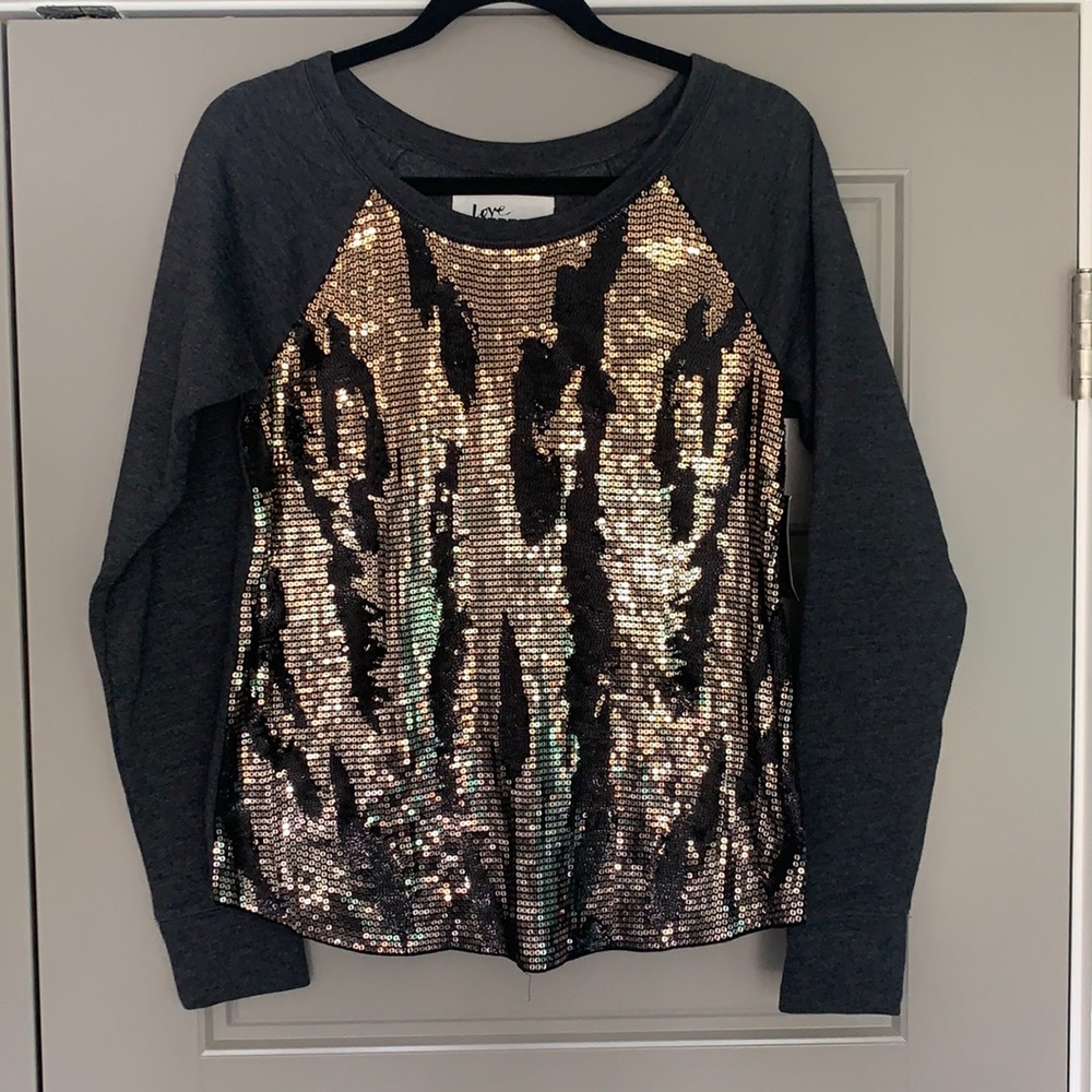Express sequin tiger stripe sweater size small